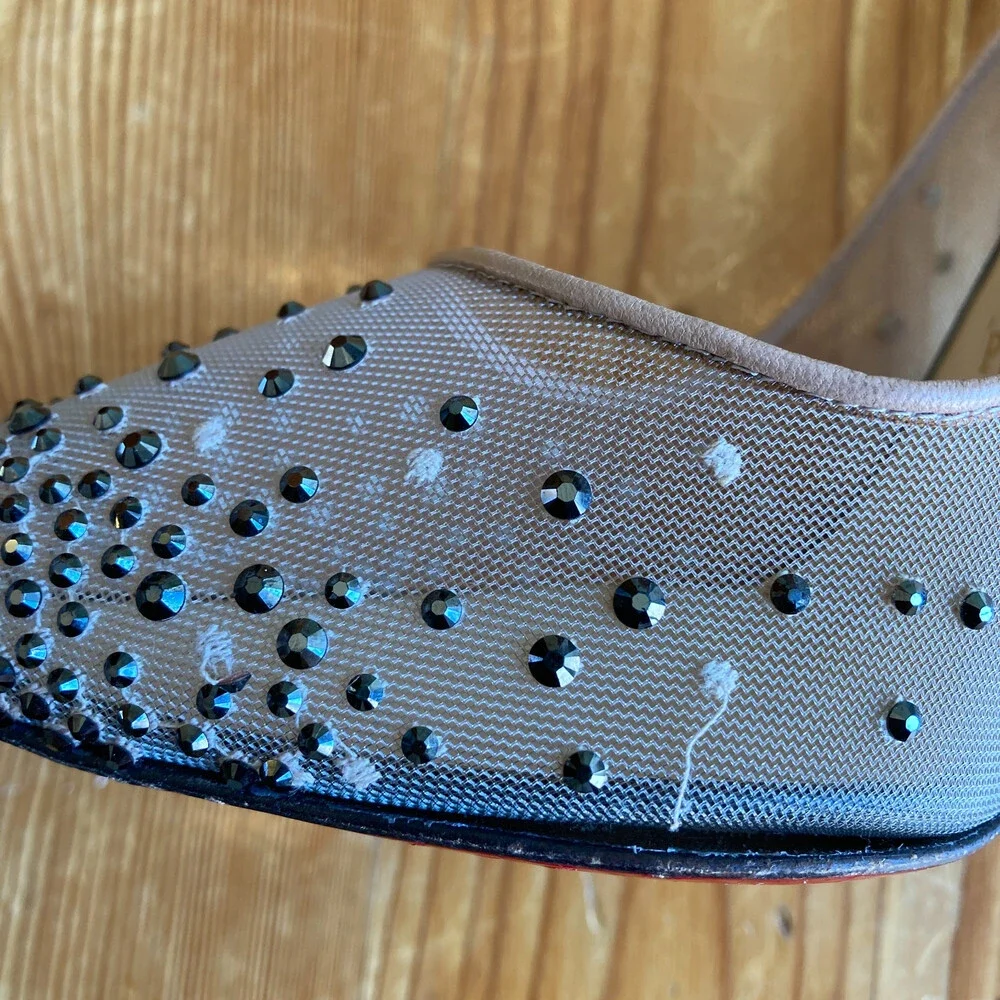 Christian Louboutin Mesh Follies Strass Pumps Heels *damage - 40.5 / 10 - 0806FA